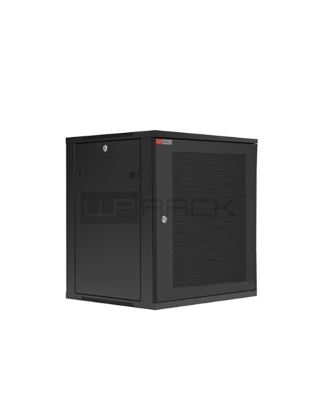 WP RWC-15604-B Armario Mural 15U - Puerta de Acier Perforada - Cerradura de Sécurité - 540x600x720mm - Couleur Noir