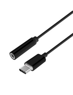 Aisens Conversor USB-C à Audio Estilo Apple - USB-C/M-JACK 3.5/H - 15cm - Couleur Noir