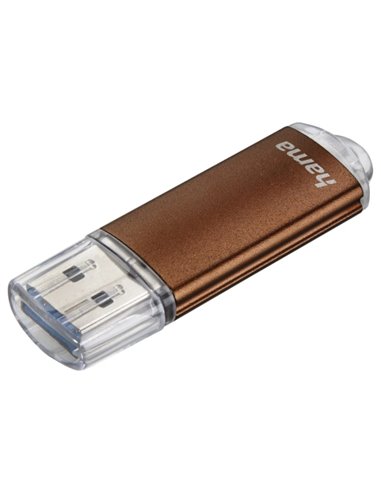 Hama Laeta Memoria Pendrive USB 3.0 Avec Couvercle - 64GB de Capacité - 70Mb/s de Transfert - Corps Metalico - Couleur Marron
