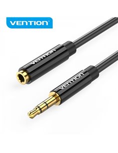 Vention Câble Extension Estereo Jack 3.5 Mâle à Jack 3.5 Femelle - 0.5m - Couleur Noir