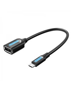 Vention Câble OTG USB 2.0 Micro-B Mâle à USB À Femelle - 0.15m - Couleur Noir