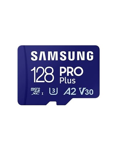 Samsung PRO Plus Carte Micro SDXC 128GB UHS-I U3 A2 V30 Clase 10 Avec Adaptateur SD