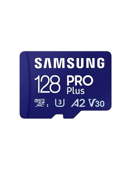 Samsung PRO Plus Carte Micro SDXC 128GB UHS-I U3 A2 V30 Clase 10 Avec Adaptateur SD