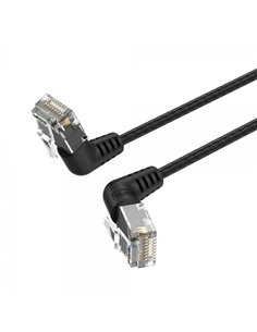 Vention Câble de Réseau UTP RJ45 Slim Cat.6A Cabeza Rotatoria 360º Angulo Recto - 0.5m - Couleur Blanc