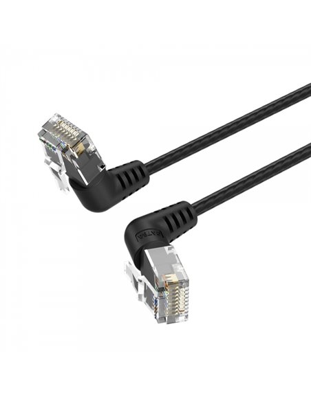 Vention Câble de Réseau UTP RJ45 Slim Cat.6A Cabeza Rotatoria 360º Angulo Recto - 0.5m - Couleur Blanc