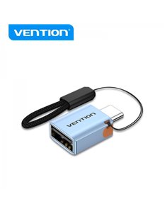 Vention Adaptateur USB3.1 Tipo-C Mâle à USB Femelle OTG Avec Lanyard - Aluminium Gris