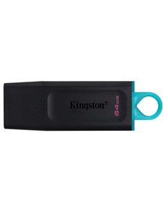 Kingston DataTraveler Exodia Memoria USB 64GB - USB 3.2 Gen 1 - Avec Couvercle - Enganche Pour Llavero - Couleur Noir (Pendrive)