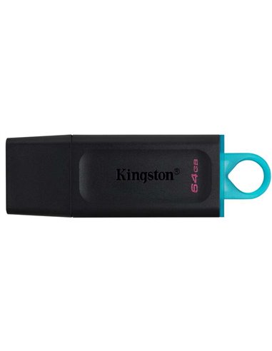 Kingston DataTraveler Exodia Memoria USB 64GB - USB 3.2 Gen 1 - Avec Couvercle - Enganche Pour Llavero - Couleur Noir (Pendrive)