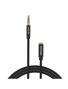 Vention Câble Estereo Jack 3.5 Mâle à Jack 3.5 Femelle - 1.5m - Couleur Noir