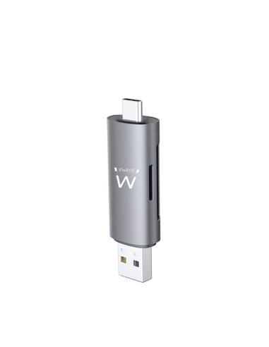 Ewent EW1075 Lector de Tarjetas Compact USB 3.2 Gen1 (USB 3.0) Avec Conector USB C et USB À
