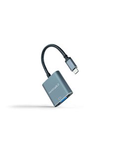 Nanocable Conversor USB-C À VGA - Aluminium - 10cm - Couleur Gris
