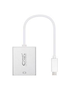 Nanocable Conversor USB-C à VGA. USB-C/M - VGA/H - Aluminium - 10 cm - Couleur Gris