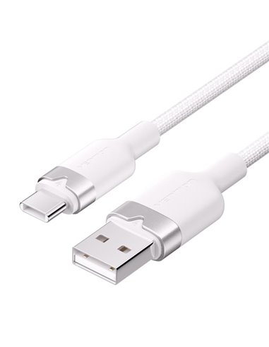 Vention Câble USB-C 2.0 à USB-À 3A 60W - 1m - Tressé - Couleur Blanc