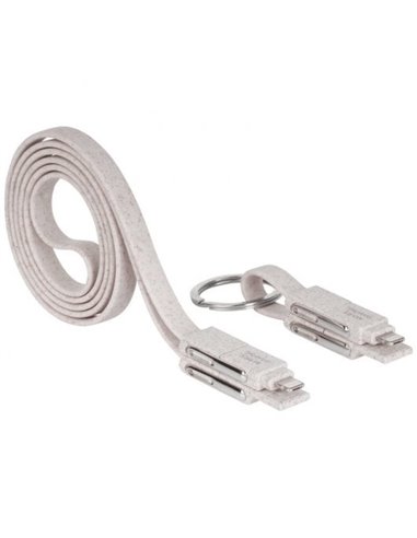 Mars Gaming MCA-ECO Pack de Cables Ecologicos - Fibre de Trigo - Antienredos - Charge Ultrarrapida 3.1A - Transfert 480Mbps - Em
