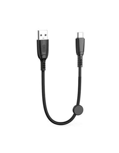 XO Câble NB247 Charge rapide USB - Tipo C - 6A - 25cm Avec Clip - Couleur Noir