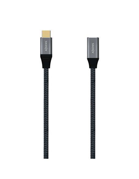 Aisens Câble USB 3.2 GEN2x2 Aluminium 20GBPS 5A 100W - TIPOUSB-C/M-USB-C/H - 1.0M - Couleur Gris