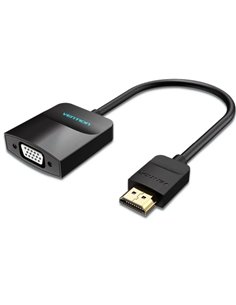 Vention Câble Conversor HDMI Mâle à VGA Femelle - Full HD - ARC - Puerto de Audio 3.5mm - Longueur 0.15m - Conectores Chapados e