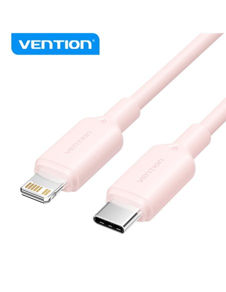 Vention Câble USB 2.0 Tipo C à Lightning - Niquelado - 27W - 3A - 1M - Couleur Rose