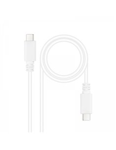 Nanocable Câble USB 2.0 3A - Tipo USB-C/M-USB-C/M - 1m - Couleur Blanc