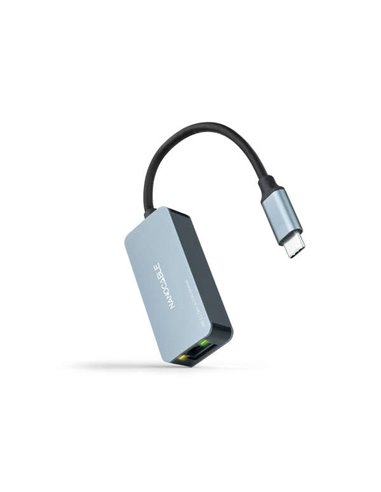 Nanocable Conversor USB-C 3.2 GEN1 Ethernet 2.5G 15cm - Couleur Gris