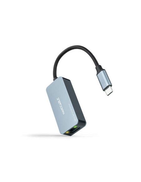 Nanocable Conversor USB-C 3.2 GEN1 Ethernet 2.5G 15cm - Couleur Gris