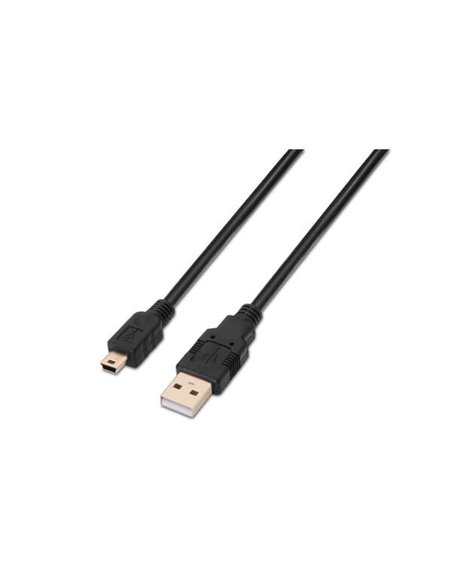 Aisens Câble USB 2.0 - Tipo À Mâle à Mini B Mâle - 1.8m - Couleur Noir