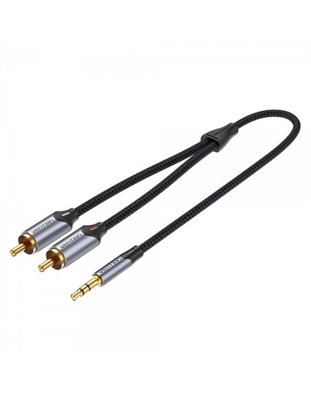 Vention Câble Estereo Jack 3.5 Mâle à 2x RCA Mâle - 3m - Couleur Gris