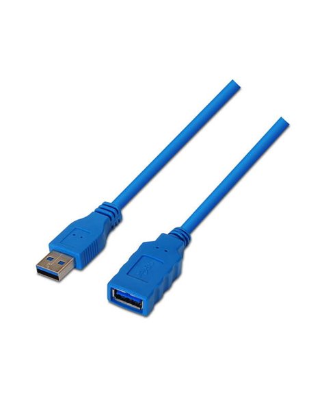 Aisens Câble Extension USB 3.0 - Tipo À Mâle à À Femelle - 1.0m - Couleur Bleu