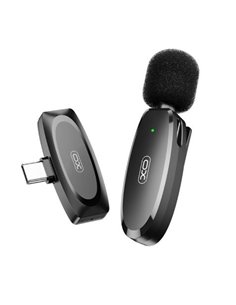 XO MKF08A Microfono Inalambrico de Solapa - Conector Tipo C - Autonomie jusqu'à 6 Horas - Portée 10 Metros - Couleur Noir