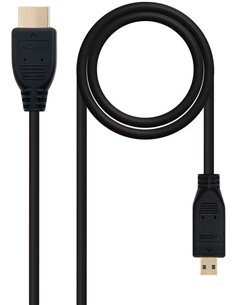 Nanocable Câble Micro HDMI v1.4 Mâle à HDMI v1.4 Mâle 1.80m - Haute vitesse - Couleur Noir