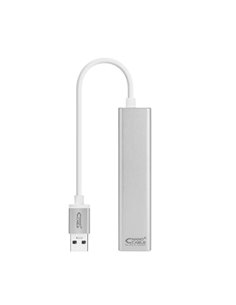 Nanocable Conversor USB 3.0 à Ethernet Gigabit + 3xUSB 3.0 - Aluminium - 15 cm - Couleur Argent