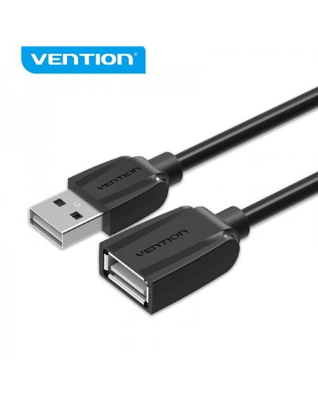 Vention Câble Alargador USB 2.0 Mâle à USB Femelle - 2m - Couleur Noir