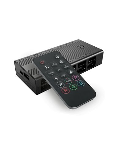 Mars Gaming MF-HUB Hub de Control PWN et ARGB - Control de la Vitesse e Iluminacion - Mando à Distancia - 80x40x17mm - Couleur N