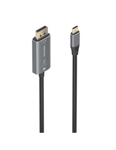 Aisens Câble Conversor Aluminium Bidireccional USB-C à Displayport 8K@60Hz - USB-C/M-DP/M - 1.8m - Couleur Gris