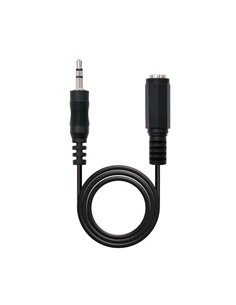Nanocable Câble Audio Estereo Jack 3.5mm Mâle à Jack 3.5mm Femelle 5m - Couleur Noir