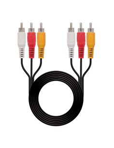 Nanocable Câble Audio Video 3x RCA Mâle à 3x RCA Mâle 1.80m - Couleur Noir
