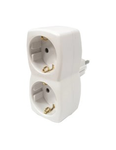 Hama Regleta de Pared Avec 2 Tomas Schuko - Potencia Maxima 3600W - Couleur Blanc