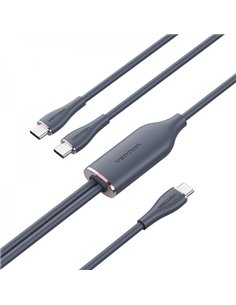 Vention Câble USB-C Mâle à 2xUSB-C Mâle - 1.5m - Couleur Vert