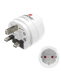 Hama Adaptateur de Viaje Toma Tipo G - Potencia Jusqu'à 3250W - Femelle Tipo Schuko - Voltaje 100-250V - Couleur Blanc