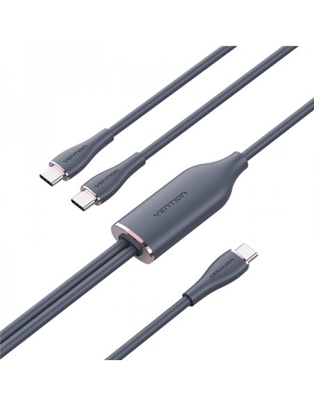 Vention Câble USB-C Mâle à 2xUSB-C Mâle - 1.5m - Couleur Rose