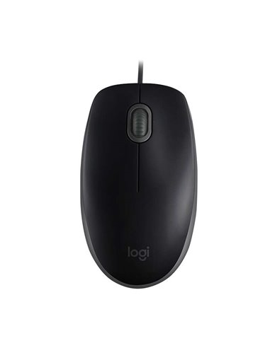 Logitech B110 Silent Souris USB 1000dpi - 3 Botones - Silencioso - Usage Ambidiestro - Câble de 1.80m - Couleur Noir