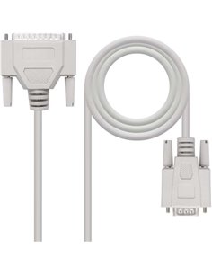 Nanocable Câble Serie Modem DB9 Femelle à DB25 Mâle 1.80m - Couleur Beige