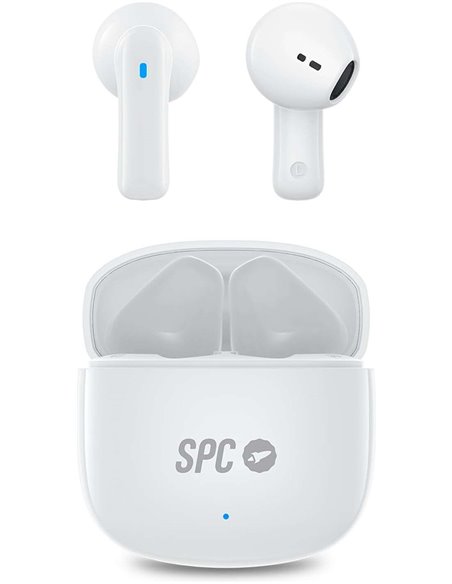 SPC Écouteurs True Wireless Zion 2 Play - Autonomie 28 Horas - Base de Charge USB-C - Control Par Toques - Compatible Avec Asist