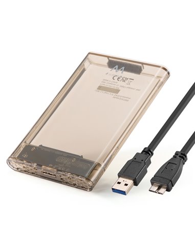 Ewent Boîte Externa USB 3.2 - Instalacion Sans Herramientas - Plug and Play - SATA 2.5"- Couleur Transparent
