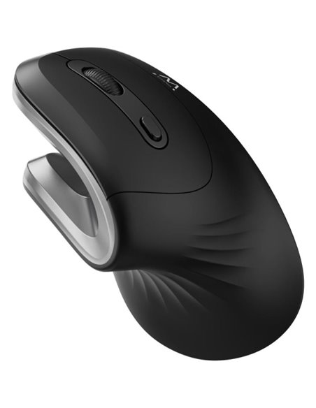 Ewent Souris Inalambrico - Ergonomique - Agarre Vertical - 1000dpi - USB-À 2.4Ghz - 3 Botones - Couleur Noir/Gris