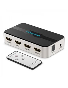 Vention Duplicador HDMI Femelle à HDMI Mâle 3x1 Avec Audio - Couleur Gris