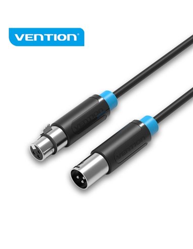 Vention Câble de Microfono XLR - Interface Bañado en Oro - Conductor de Bronce Esmaltado - Caparazon de Aleacion de Aluminium - 