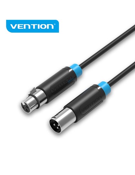Vention Câble de Microfono XLR - Interface Bañado en Oro - Conductor de Bronce Esmaltado - Caparazon de Aleacion de Aluminium - 