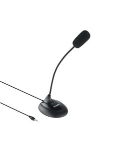 Tooq Microfono de Escritorio Flexible Omnidireccional - Interruptor On/Off - Câble de 2m - Jack 3.5mm - Couleur Noir