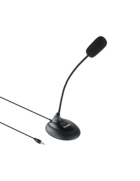 Tooq Microfono de Escritorio Flexible Omnidireccional - Interruptor On/Off - Câble de 2m - Jack 3.5mm - Couleur Noir